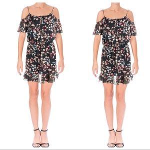 Aqua Black Cold Shoulder Summertime Dress
